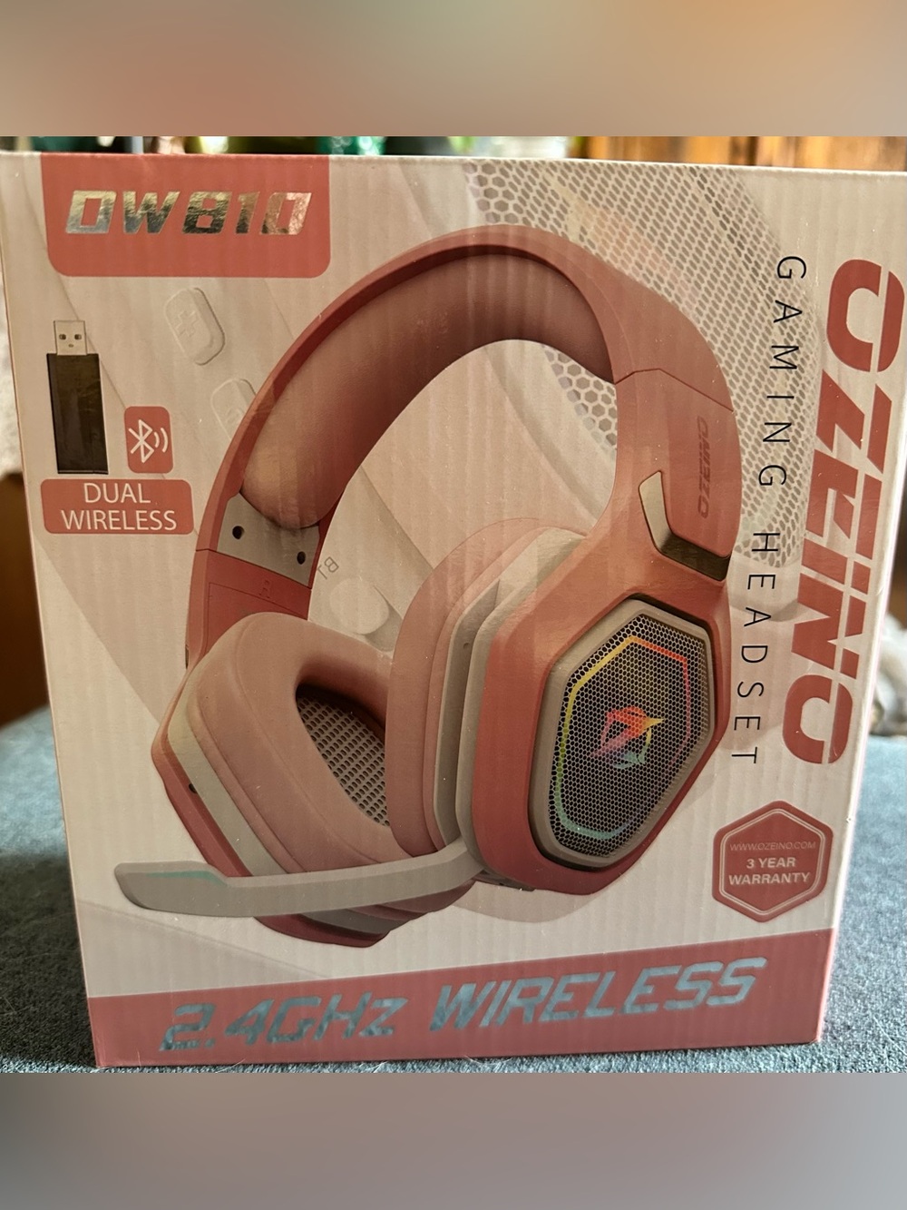 Gaming Headset Wireless 2.4GHz in Rose Pink -